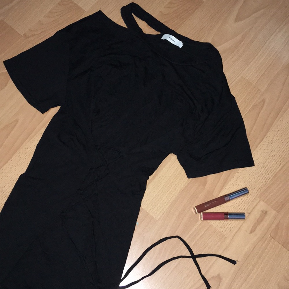 Corset Distressed Shirt Dress